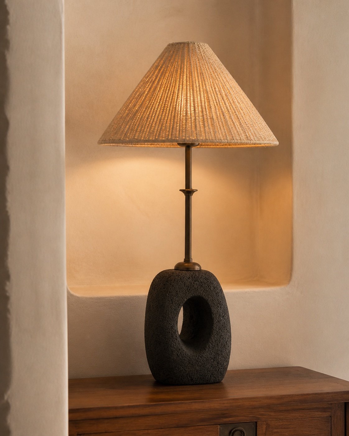Batu Sculptural Light, Stone · Hand-finished metal, concept visualization