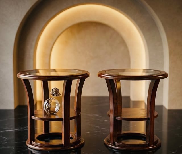 Tables: Composed in warm timber